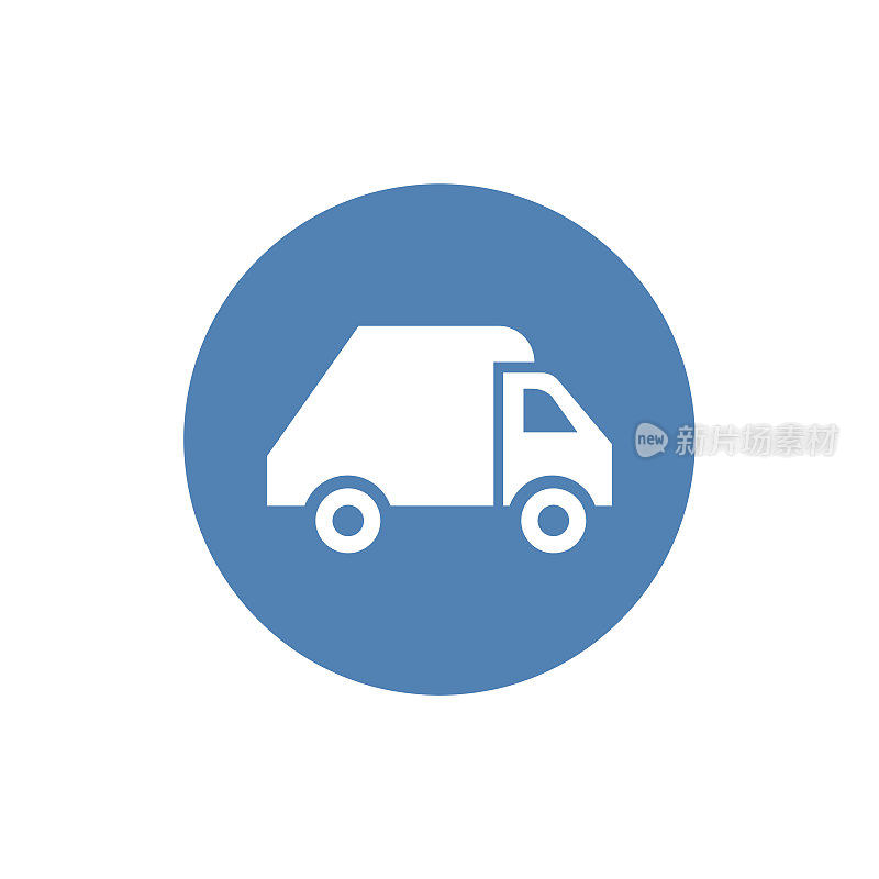garbage truck vector icon. silhouette icon of garbage truck isolated on white background